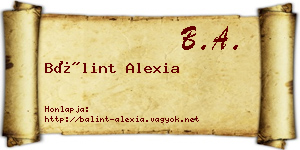 Bálint Alexia névjegykártya
