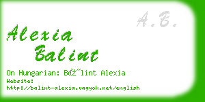 alexia balint business card
